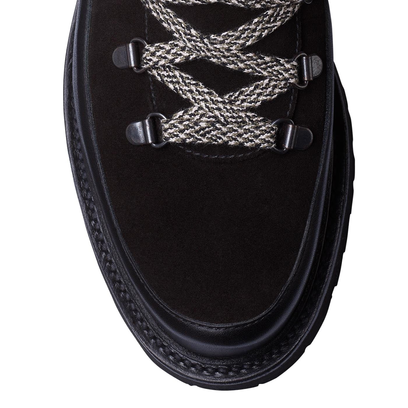 Annie Black Wax Calf & Black Suede - Image 4