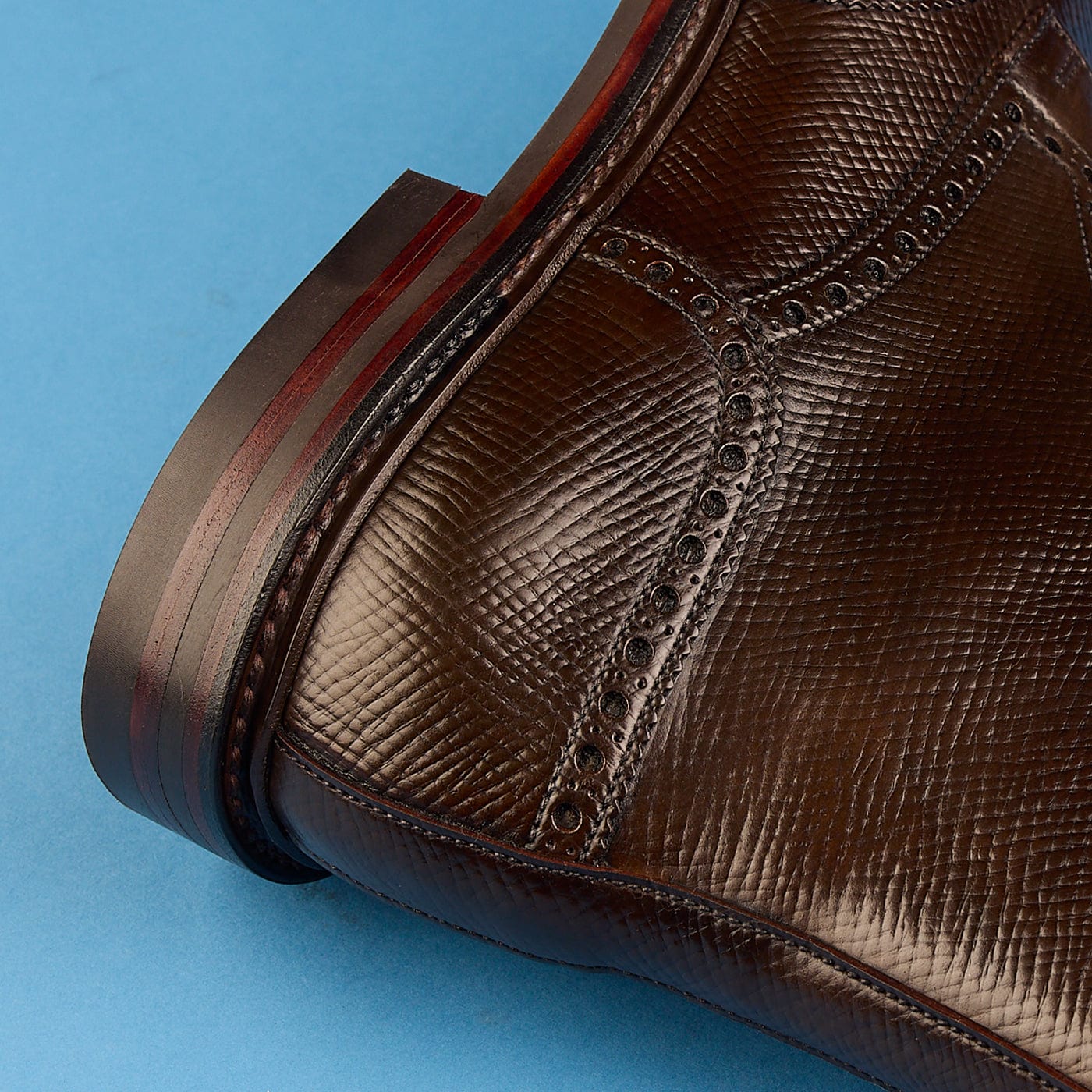 Islay Dark Brown Hatch Grain Cordovan - Image 4