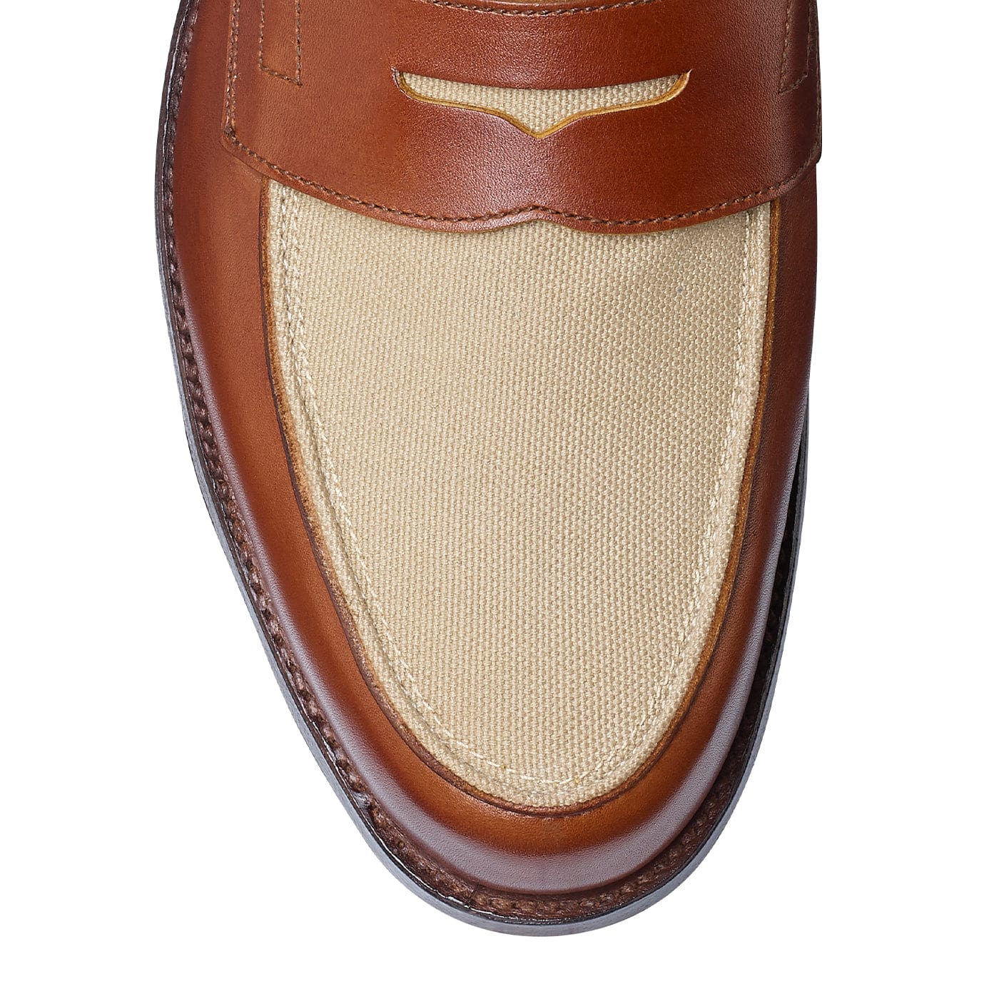 Richmond 2 Tan Burnished Calf & Stone Canvas - Image 4