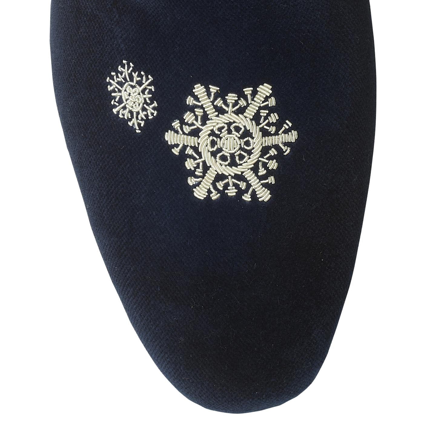 Snowflakes Navy Velvet - Image 4
